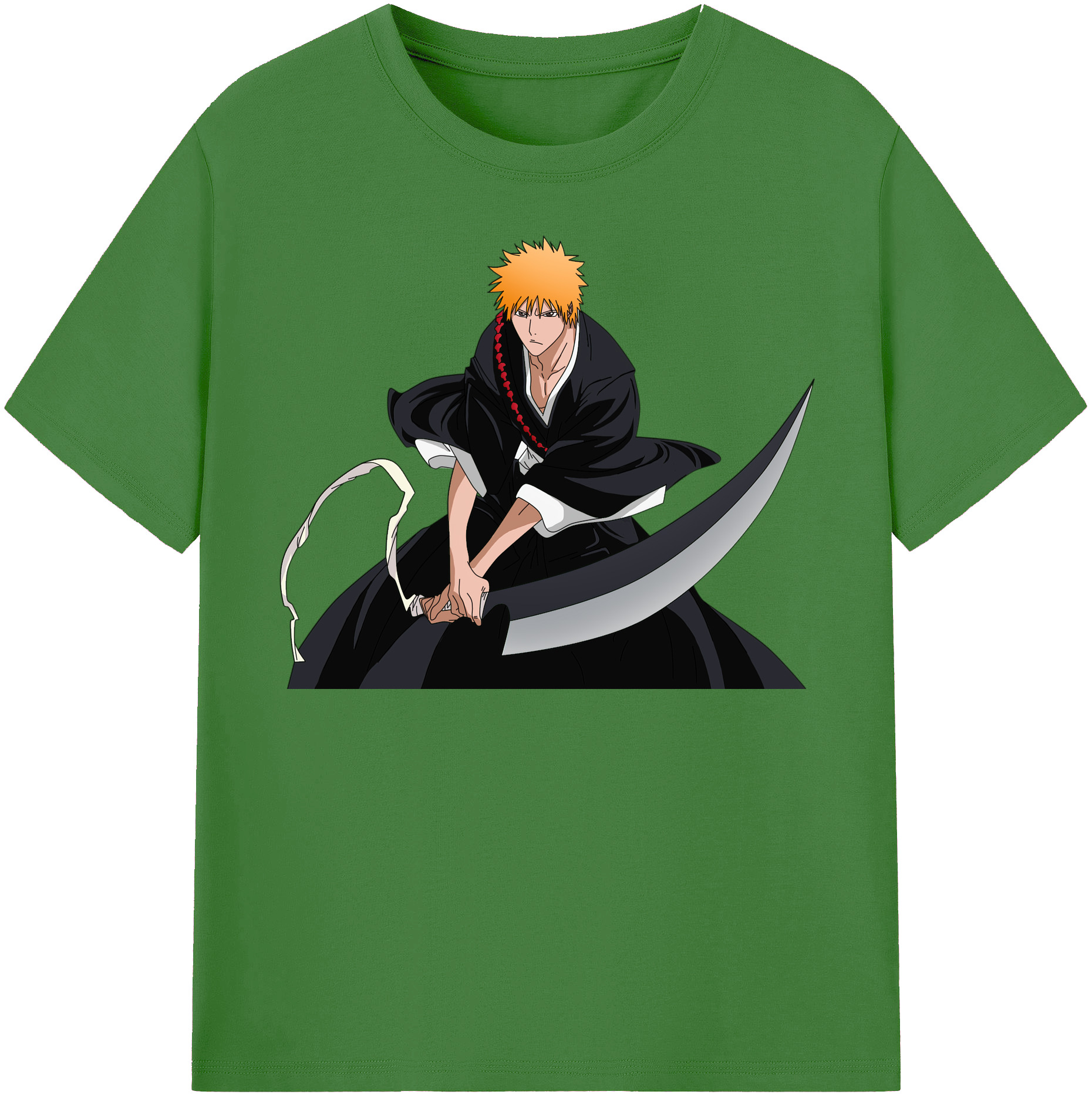 （画像用） ブリーチ 黒崎一護（くろさき いちご）BLEACH Kurosaki Ichigo レディースカジュアルプリントTシャツ（綿100％）